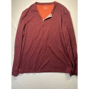 UNTUCKit Men's XL Red Grassi Long Sleeve Henley Shirt